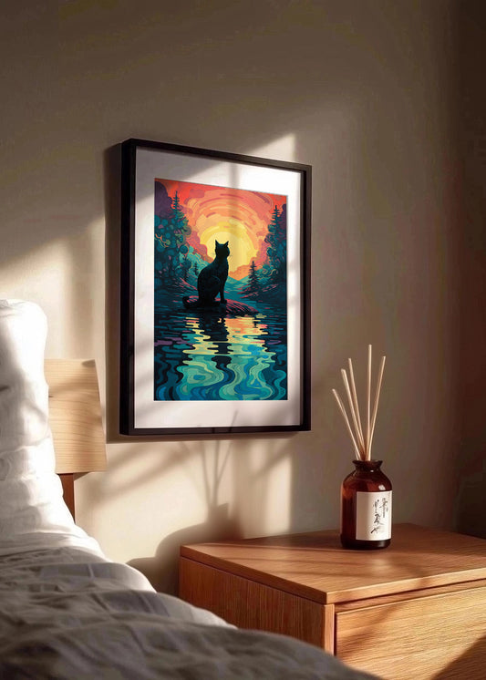 Cuadro ​Cat & Sunset