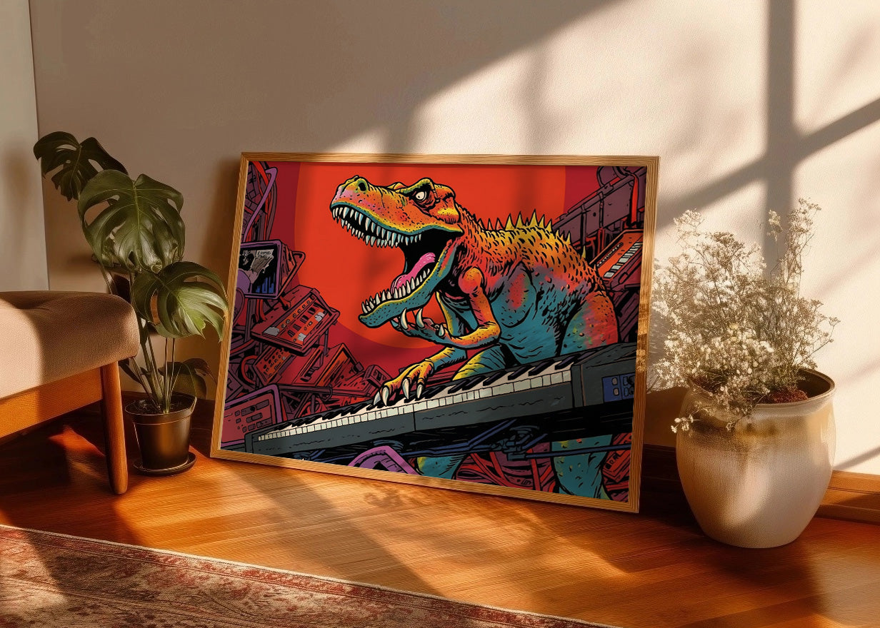 Cuadro ​Rex a lo rock and roll
