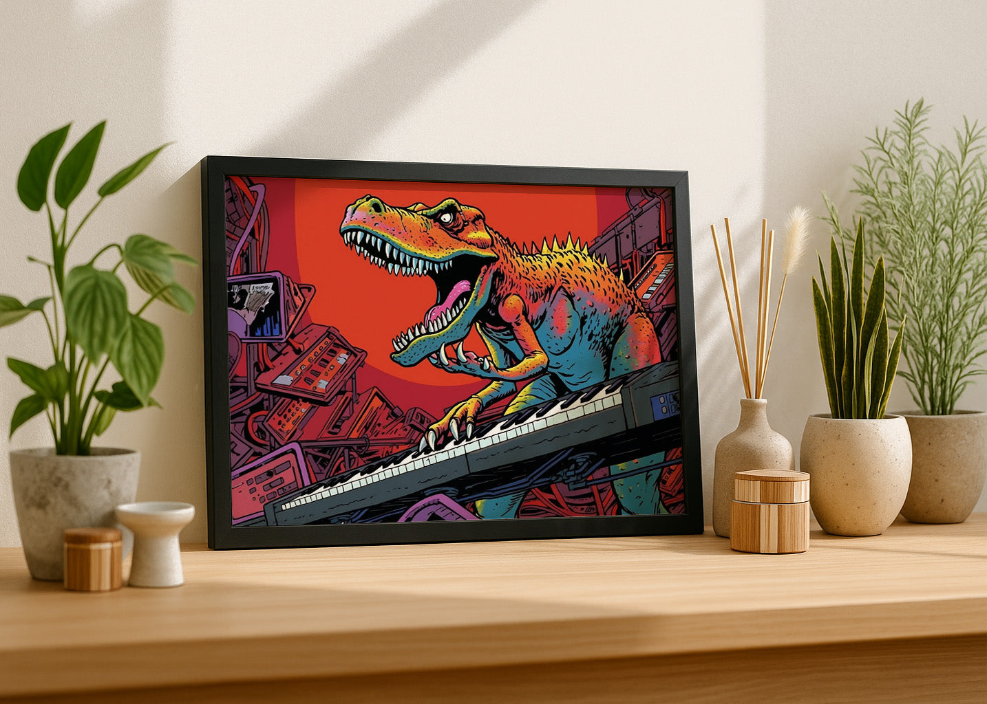 Cuadro ​Rex a lo rock and roll