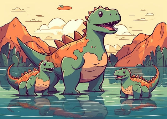Cuadro ​Dinosaurios en familia