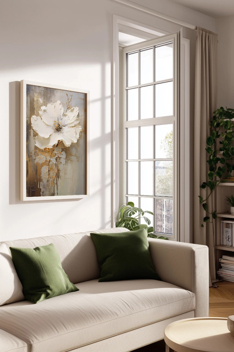 Cuadro de ​Flor blanca - Fine Artic