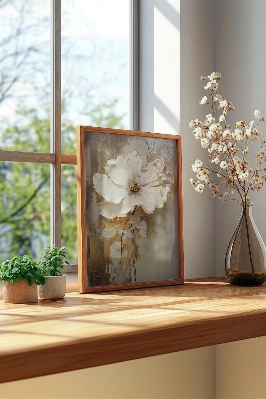 Cuadro de ​Flor blanca - Fine Artic