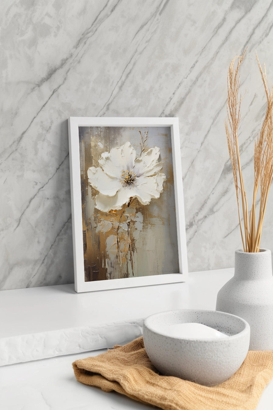 Cuadro de ​Flor blanca - Fine Artic