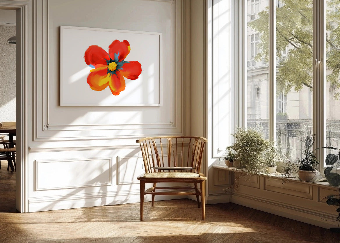 Cuadro ​Flor de pétalos rojos