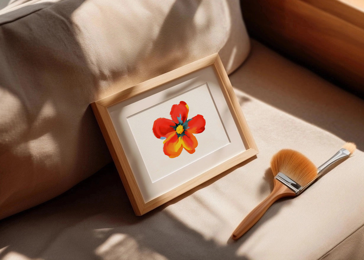 Cuadro ​Flor de pétalos rojos