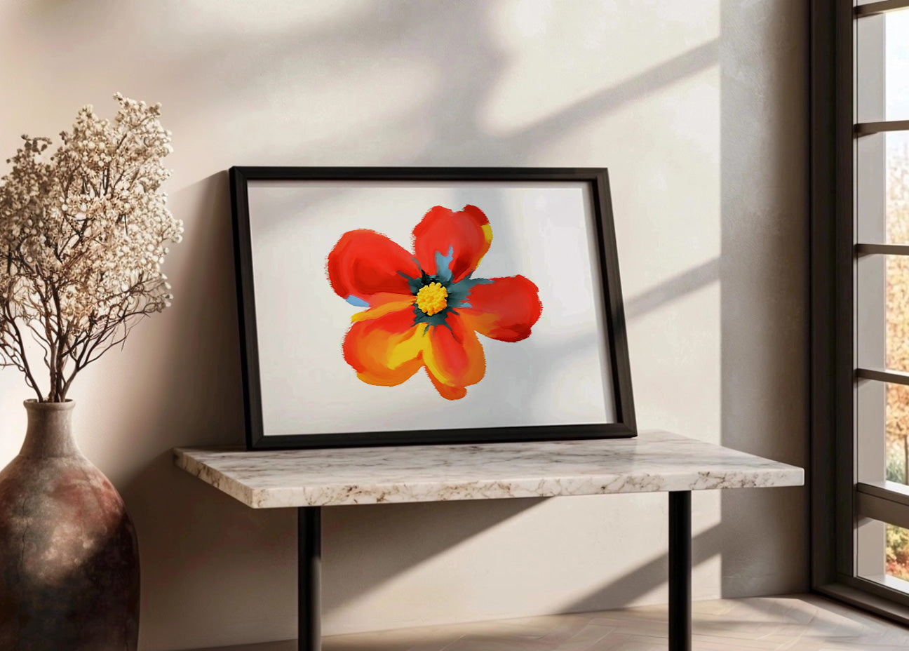 Cuadro ​Flor de pétalos rojos
