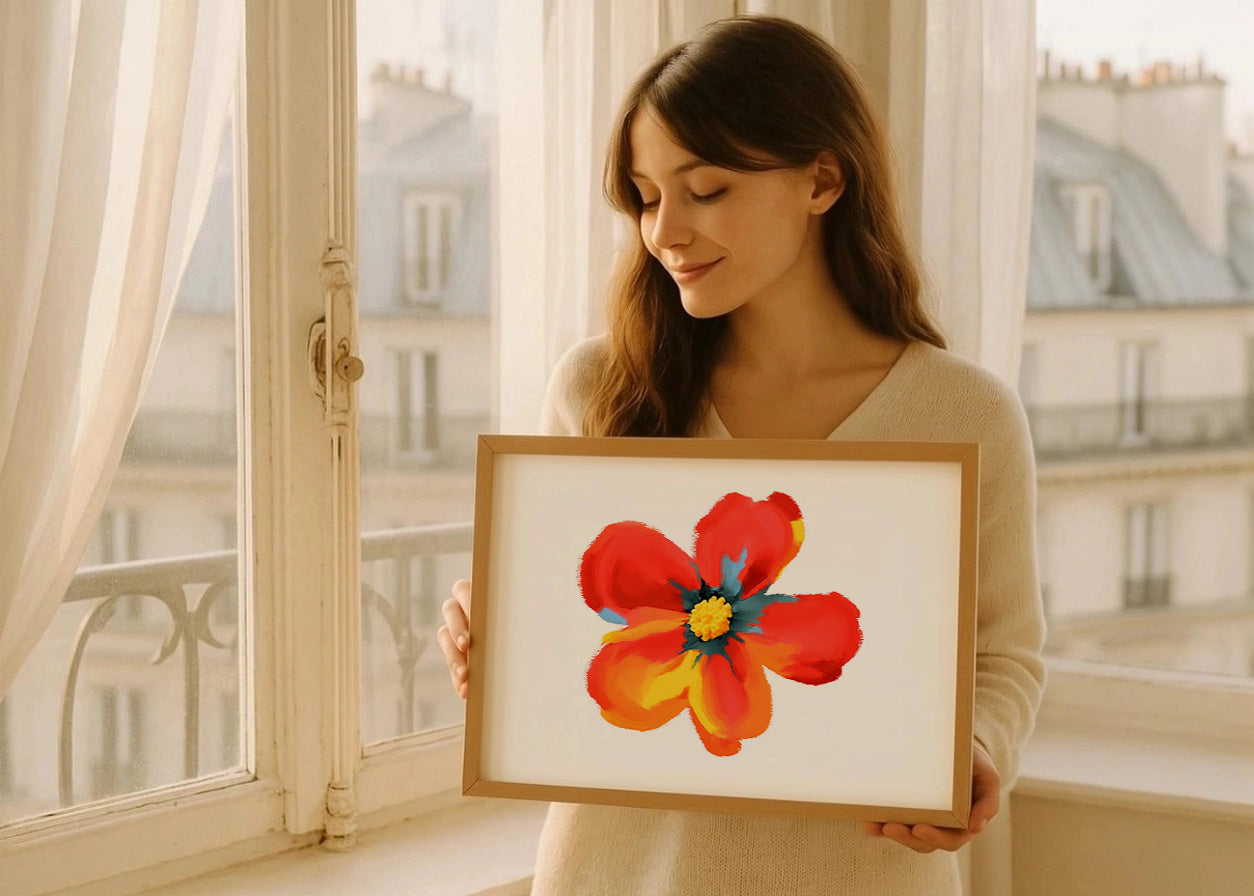 Cuadro ​Flor de pétalos rojos