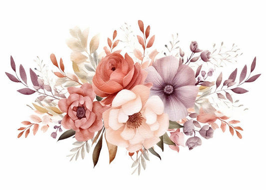 Cuadro ​Flores moradas y rojas
