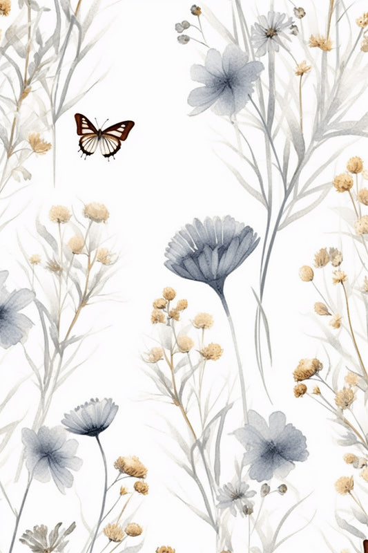 Cuadro de ​Flores y mariposa (v.1) - Fine Artic