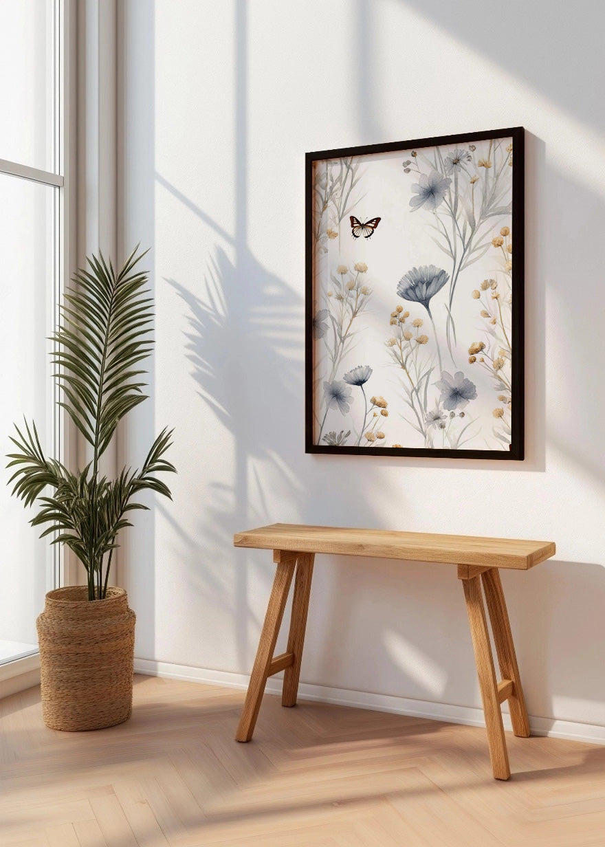 Cuadro ​Flores y mariposa (v.1)