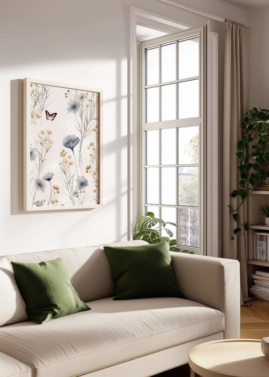 Cuadro ​Flores y mariposa (v.1)
