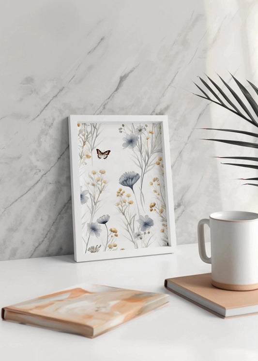 Cuadro ​Flores y mariposa (v.1)