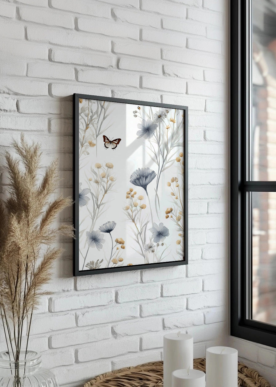 Cuadro ​Flores y mariposa (v.1)