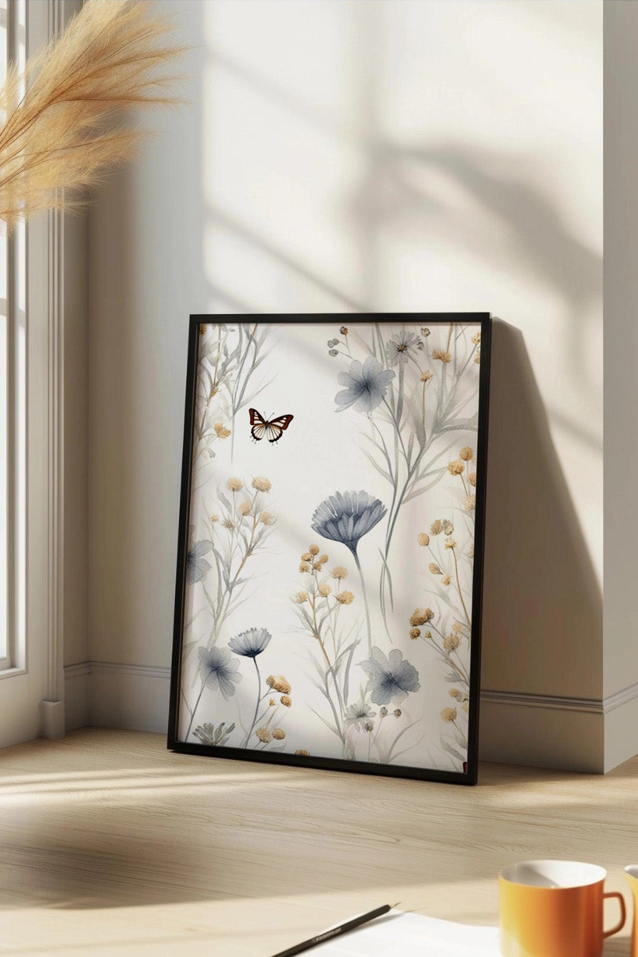 Cuadro de ​Flores y mariposa (v.1) - Fine Artic