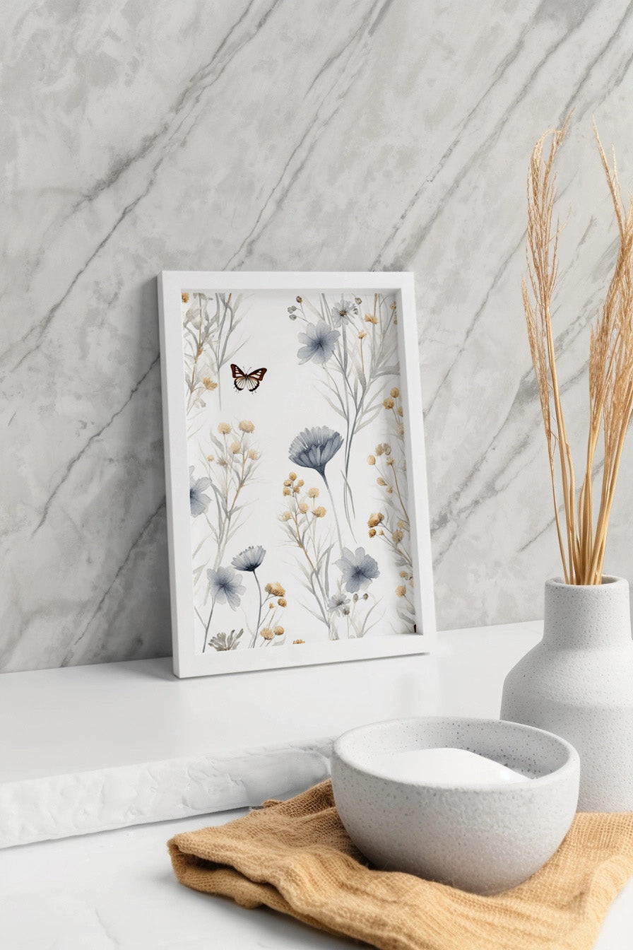 Cuadro de ​Flores y mariposa (v.1) - Fine Artic
