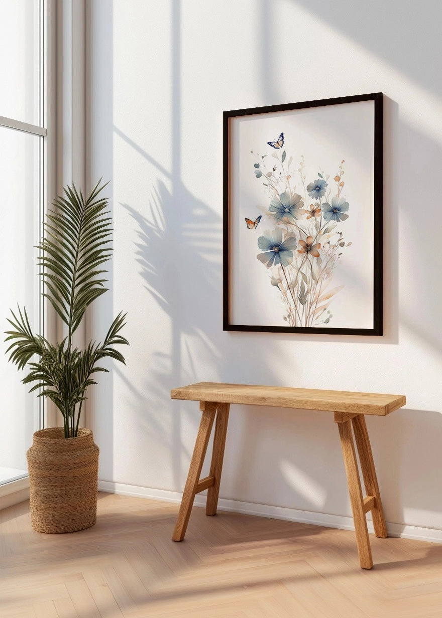 Cuadro ​Flores y mariposas (v.2)