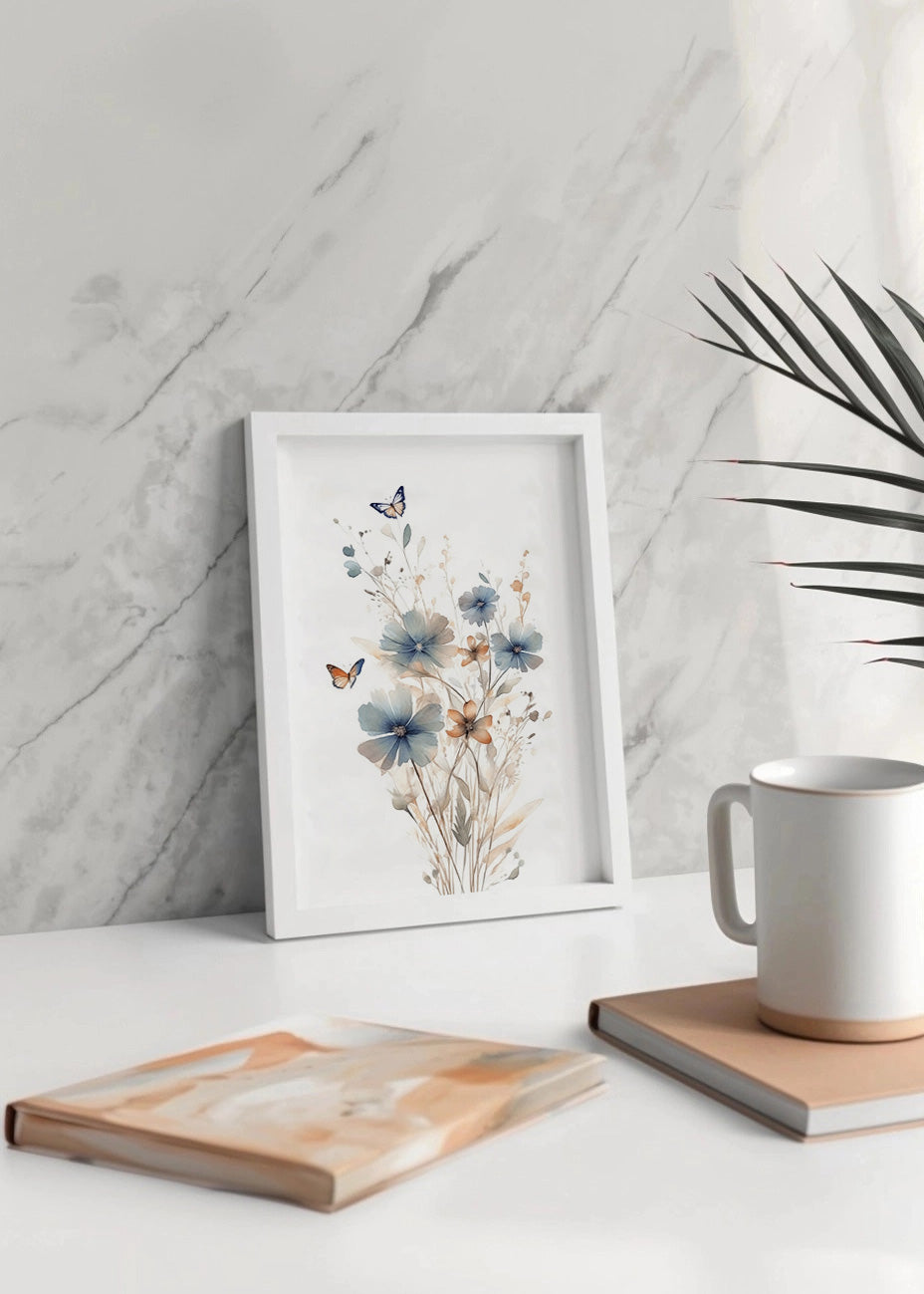 Cuadro ​Flores y mariposas (v.2)