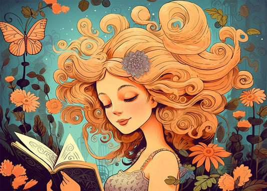Cuadro ​Hada leyendo