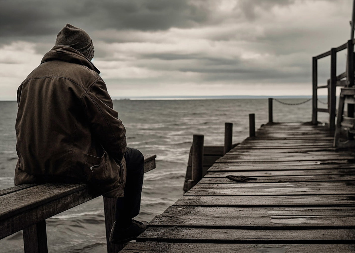 Cuadro ​Hombre derrumbado a gris