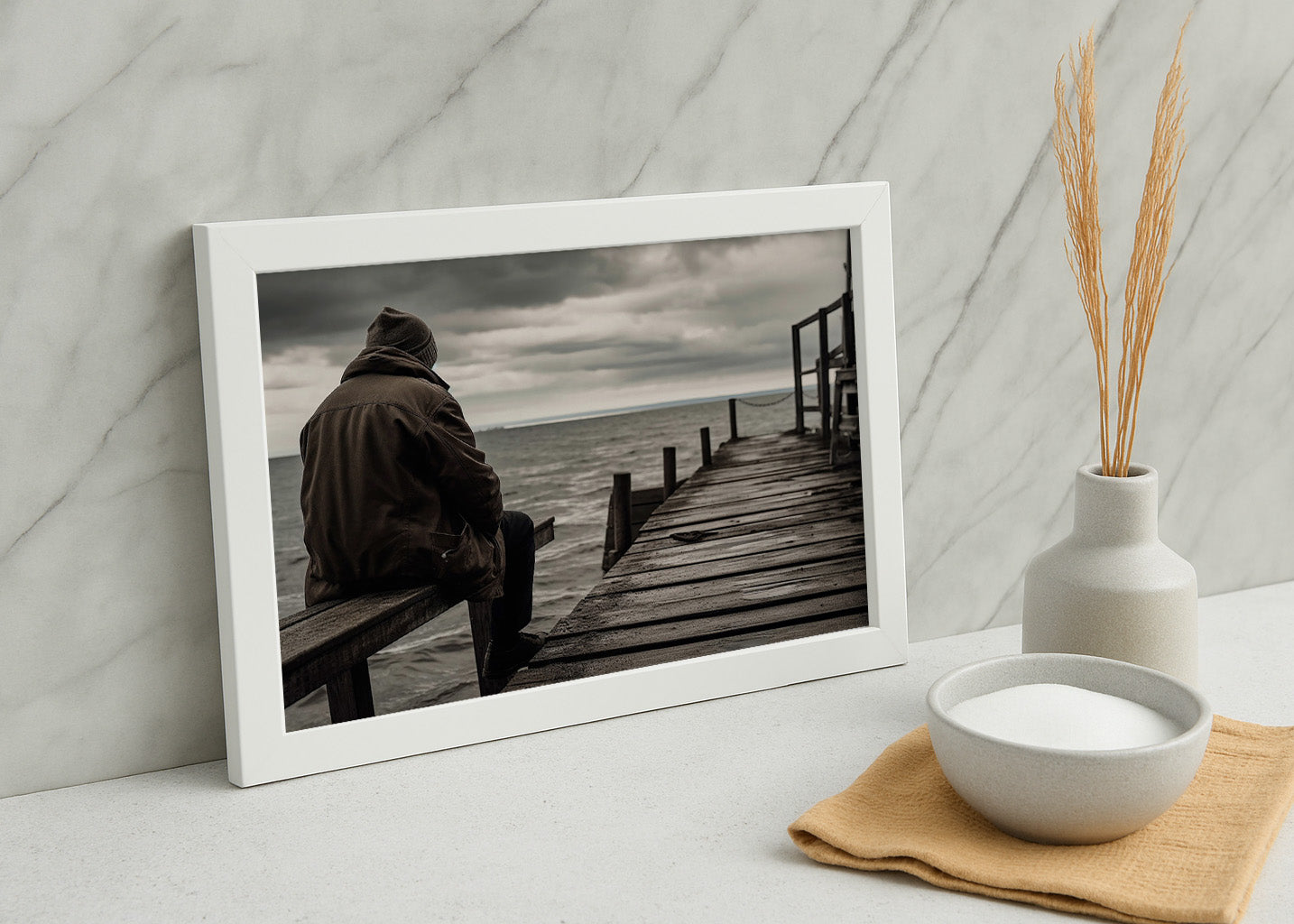 Cuadro ​Hombre derrumbado a gris