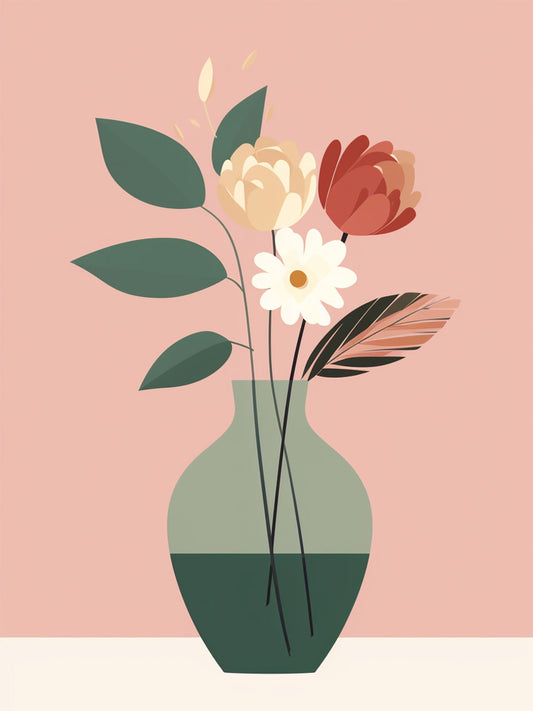 Cuadro de ​Jarrón con flores (minimalista) - Fine Artic