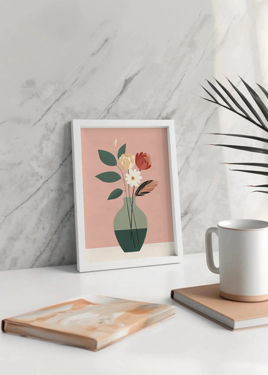 Cuadro ​Jarrón con flores (minimalista)