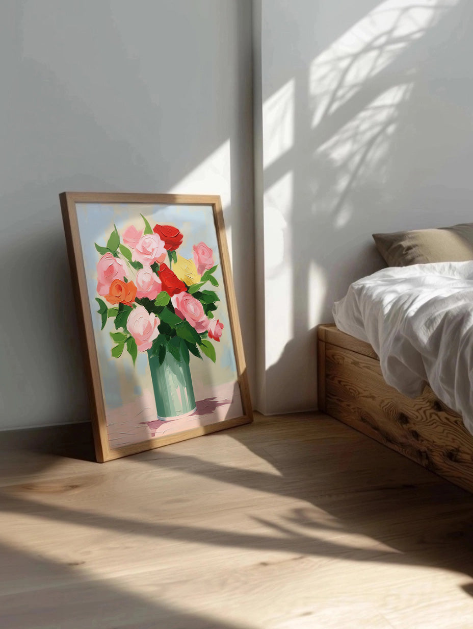 Cuadro de ​Jarrón con ramo de rosas - Fine Artic