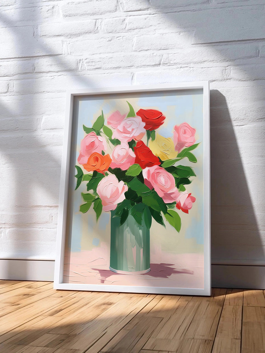 Cuadro de ​Jarrón con ramo de rosas - Fine Artic