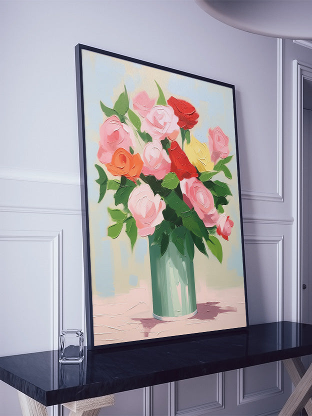 Cuadro de ​Jarrón con ramo de rosas - Fine Artic