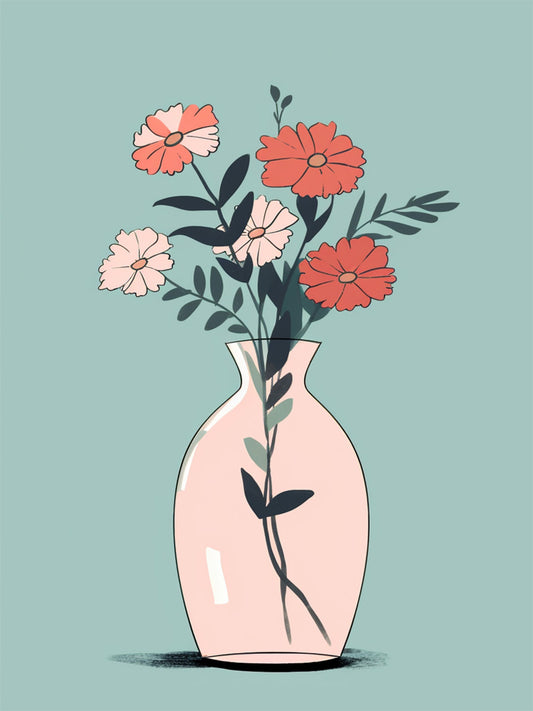 Cuadro de ​Jarrón con rosas - Fine Artic