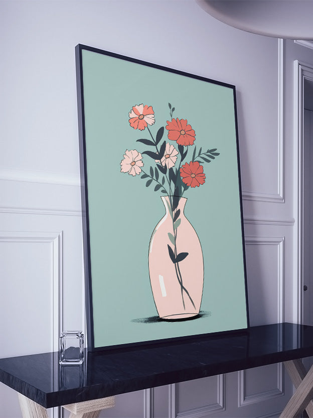 Cuadro de ​Jarrón con rosas - Fine Artic