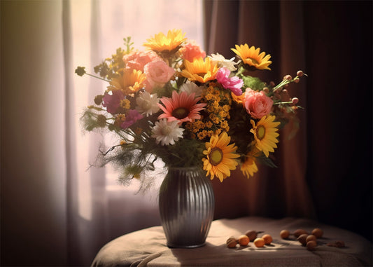 Cuadro ​Jarrón con flores coloridas