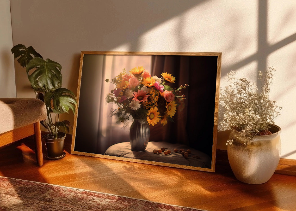 Cuadro ​Jarrón con flores coloridas