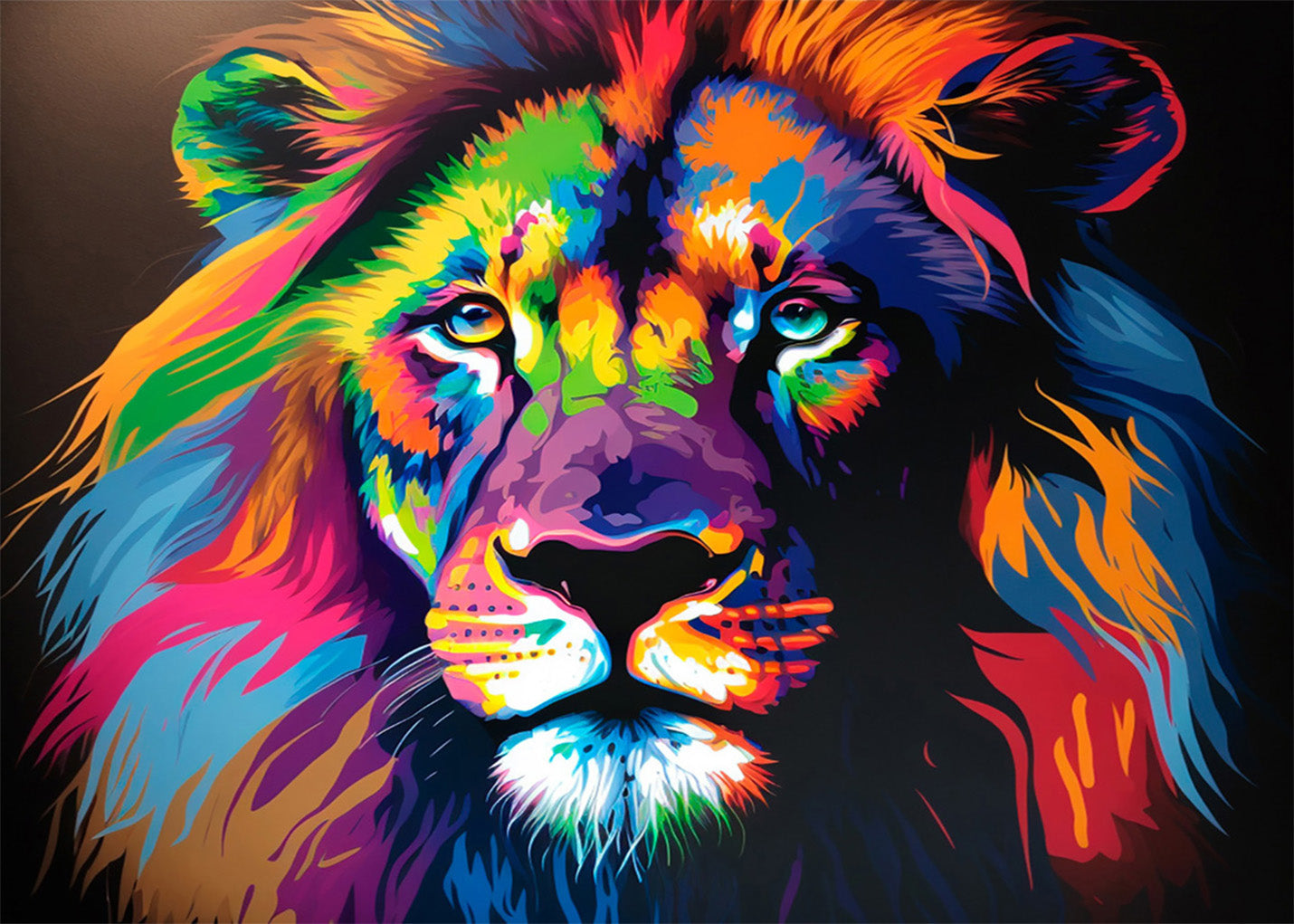 Cuadro ​Cuadro de león colorido