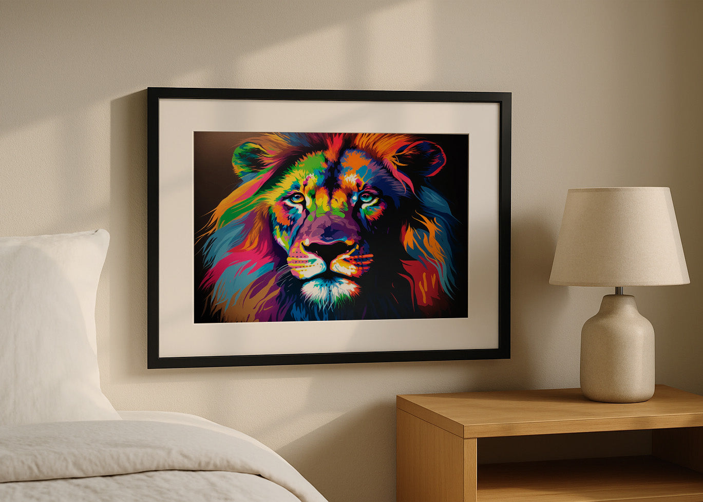 Cuadro ​Cuadro de león colorido