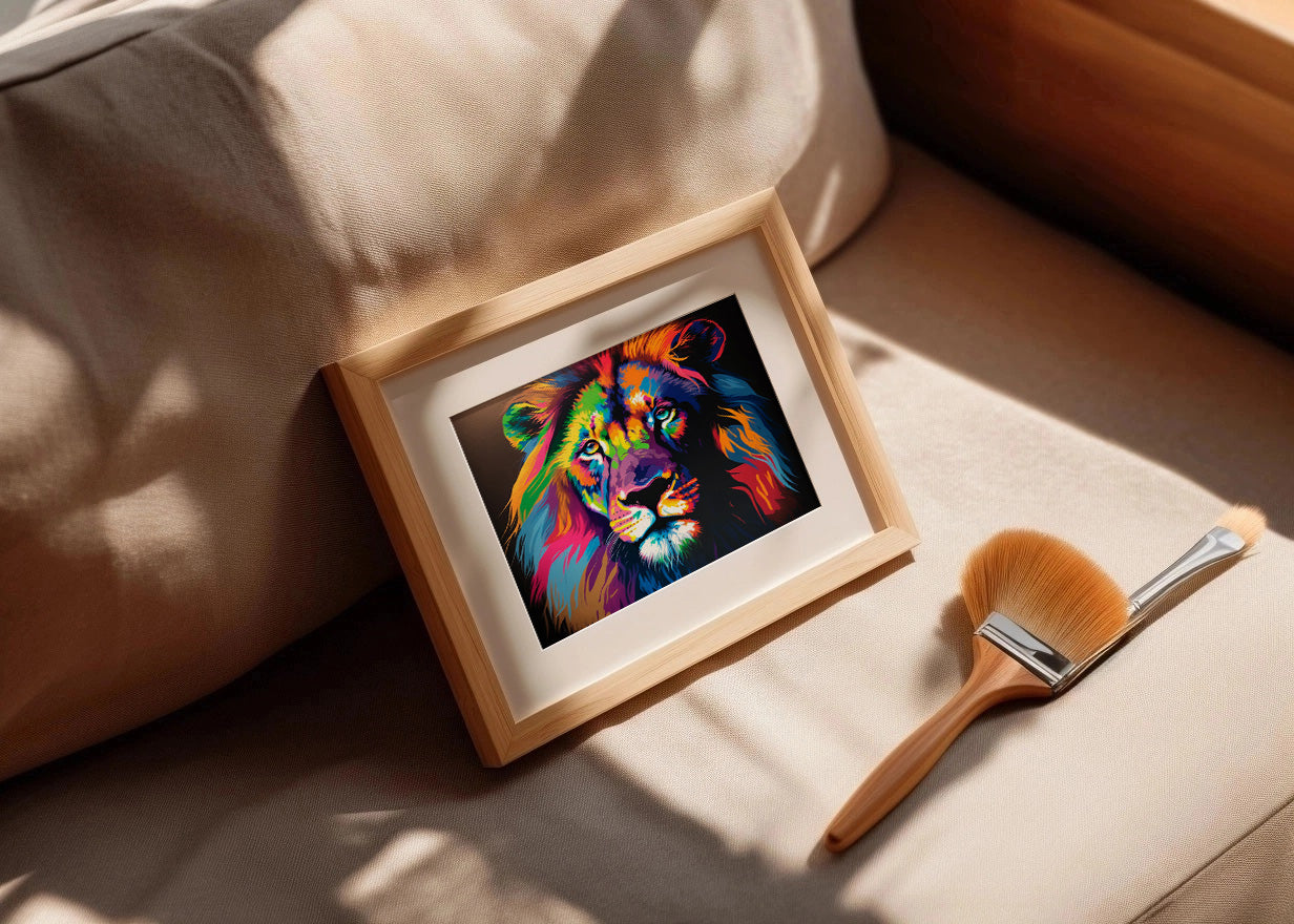 Cuadro ​Cuadro de león colorido