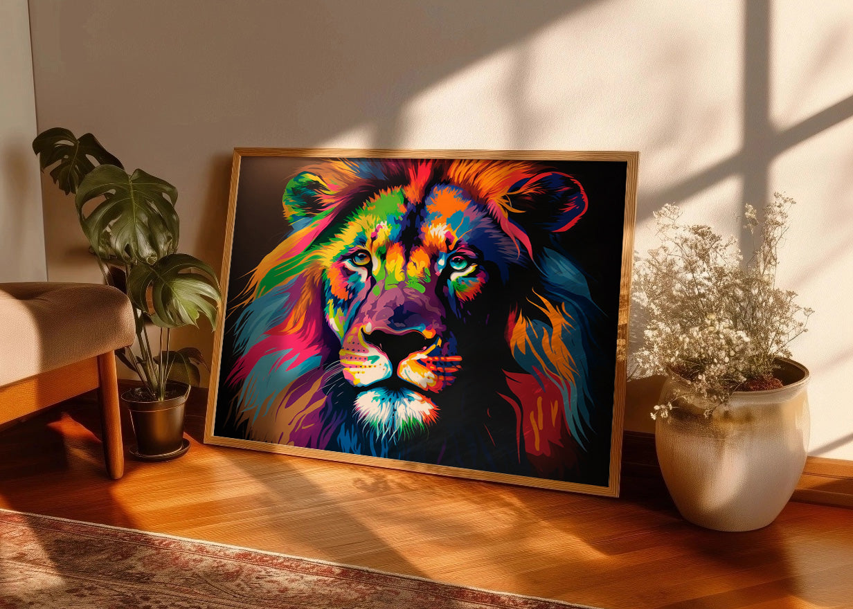 Cuadro ​Cuadro de león colorido