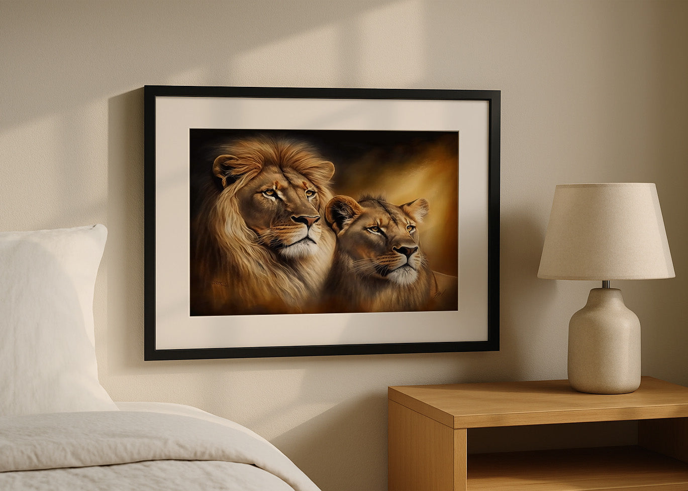Cuadro ​El león y la leona: Reyes de la selva