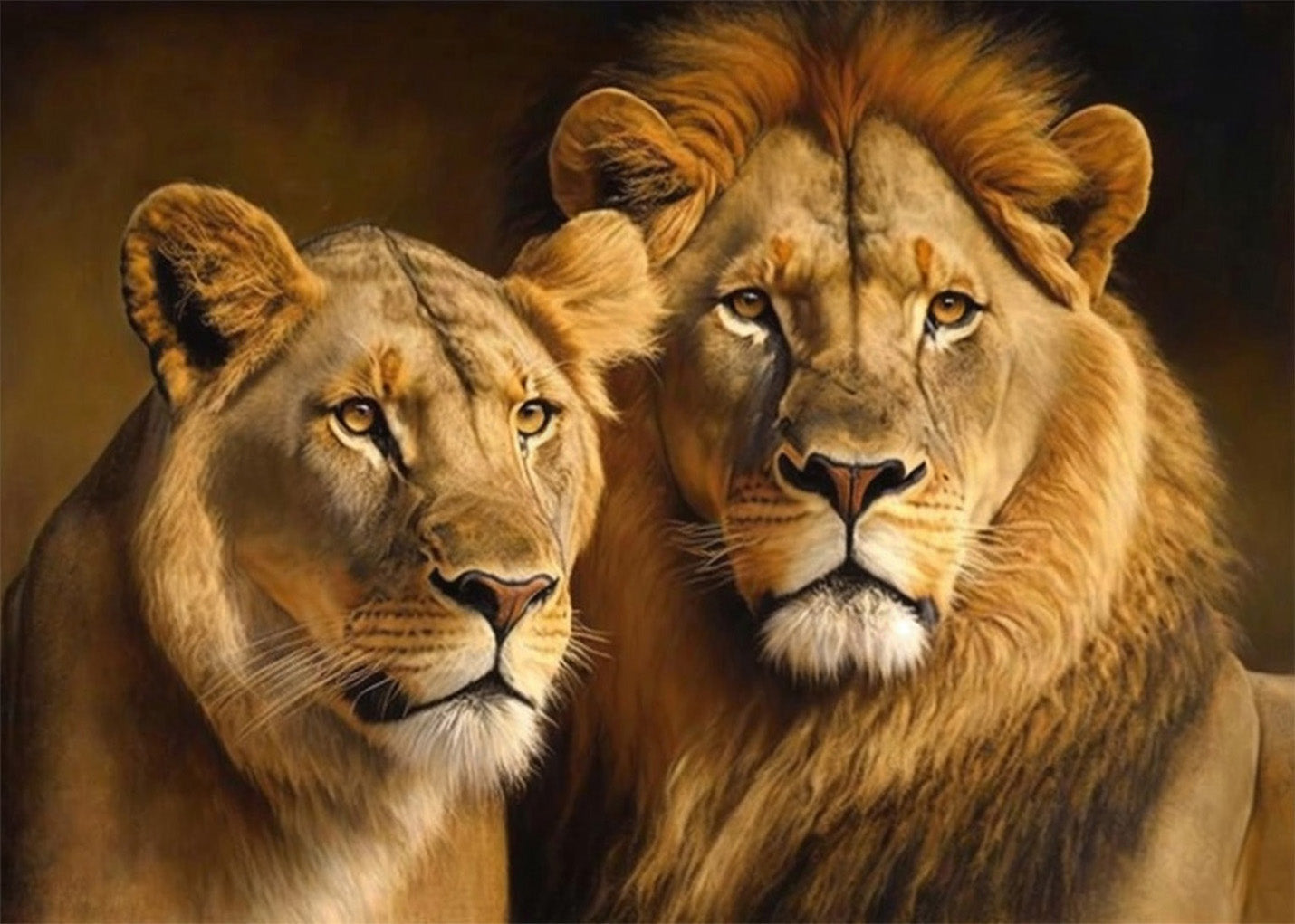 Cuadro ​La leona y el león observando