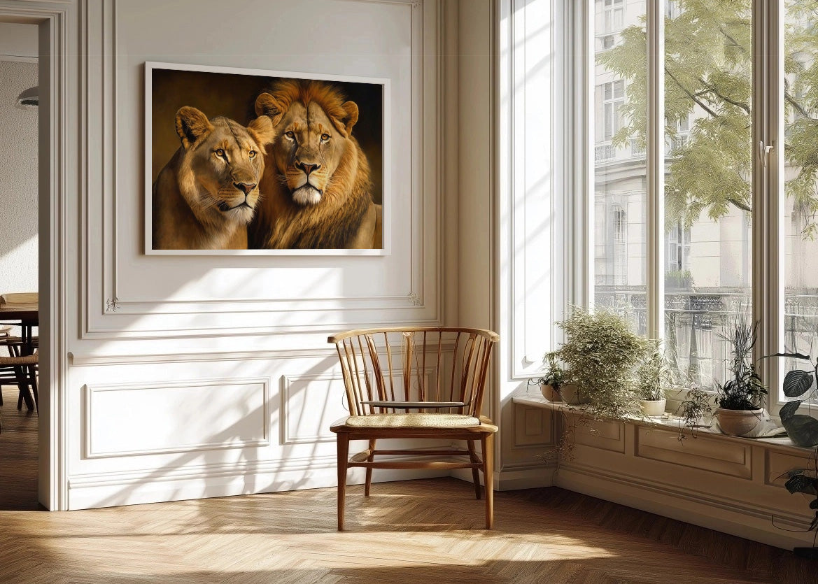 Cuadro ​La leona y el león observando