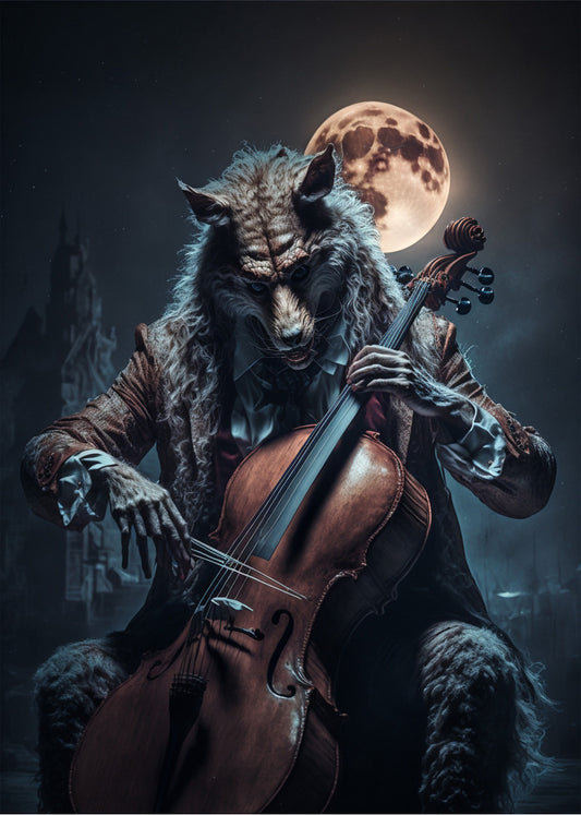 Cuadro ​Lobo guitarrista