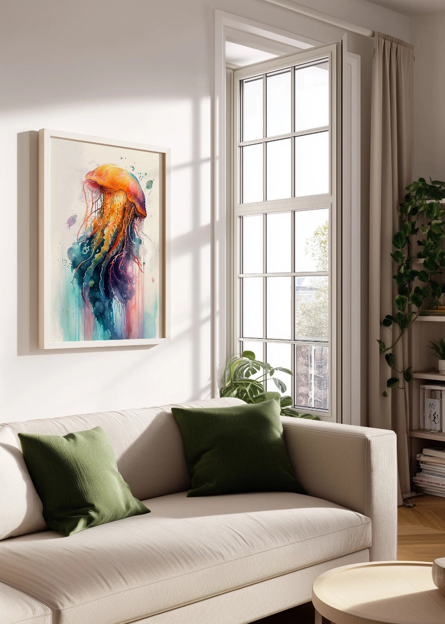 Cuadro ​Medusa estilo acuarela