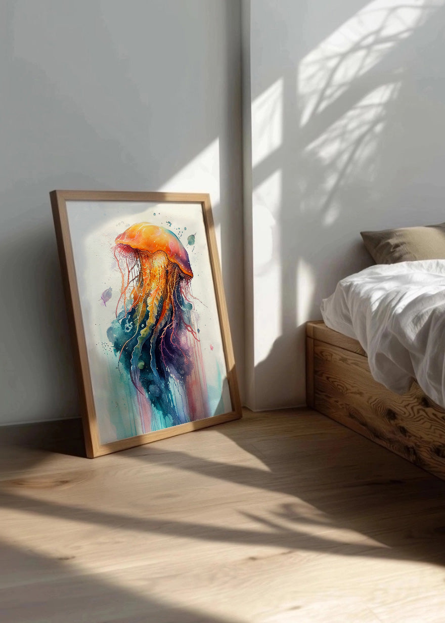 Cuadro ​Medusa estilo acuarela