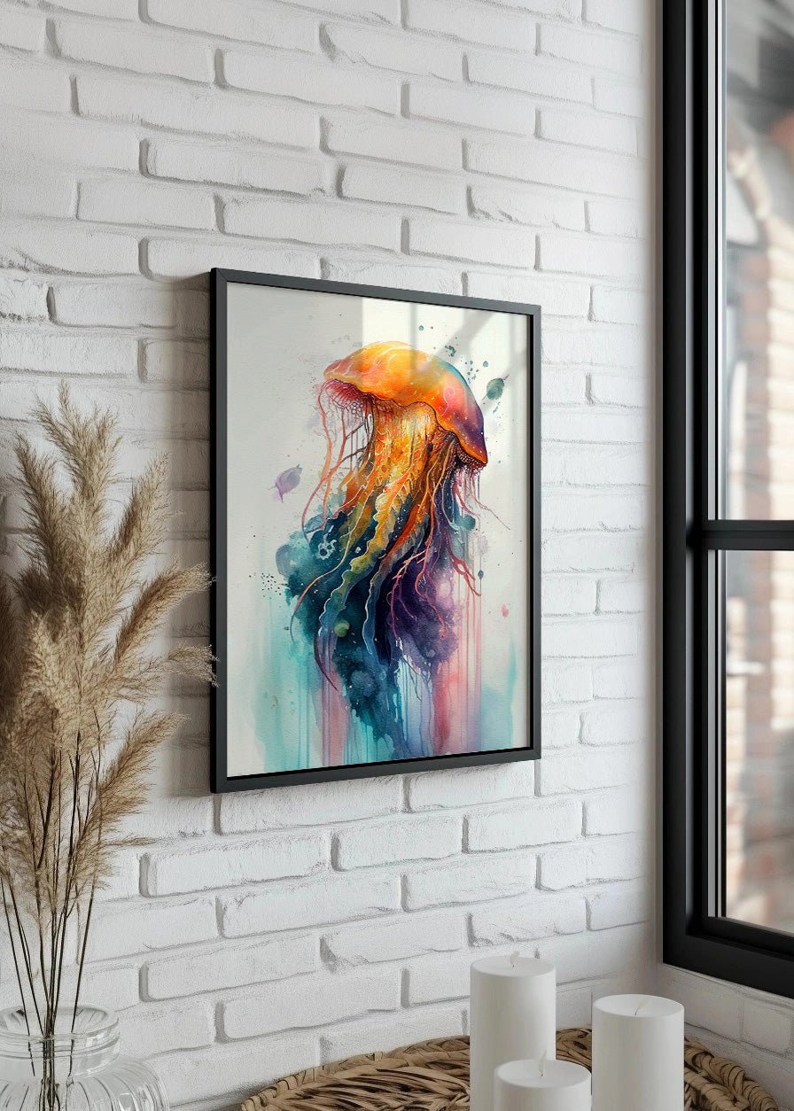 Cuadro ​Medusa estilo acuarela
