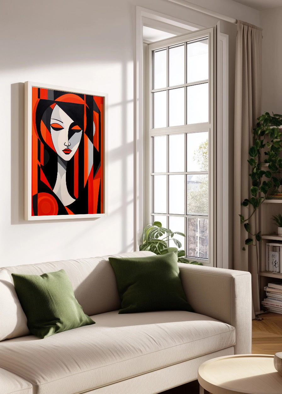 Cuadro ​Mujer roja (cubismo)