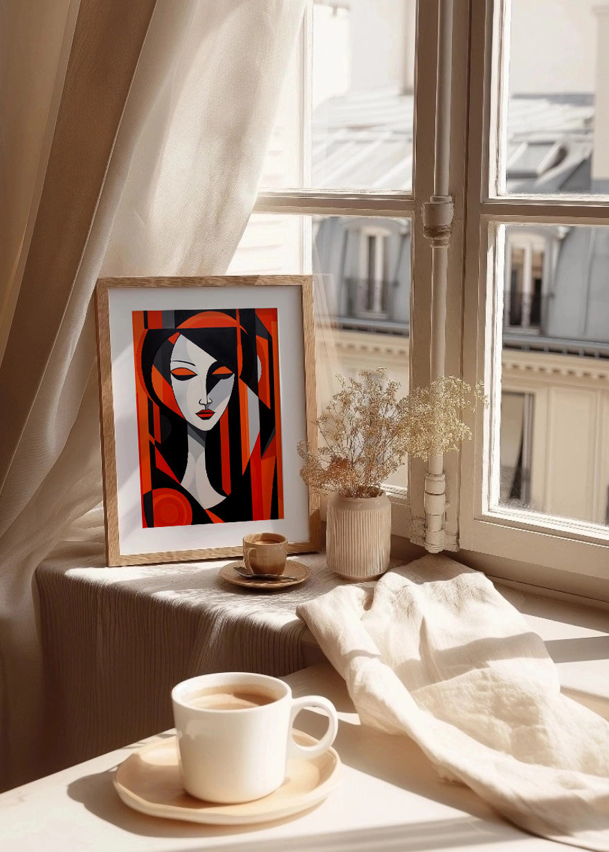 Cuadro ​Mujer roja (cubismo)