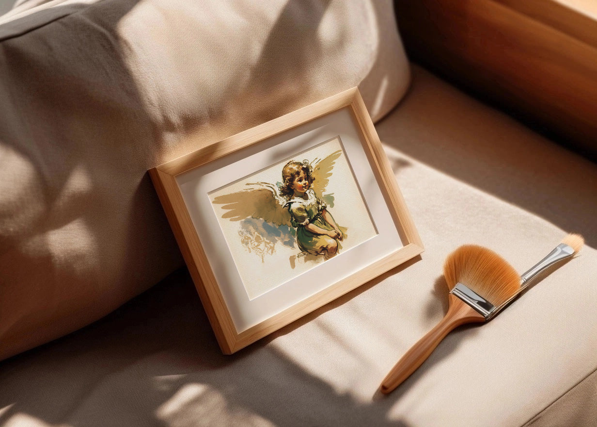 Cuadro ​Angelito en dibujo infantil