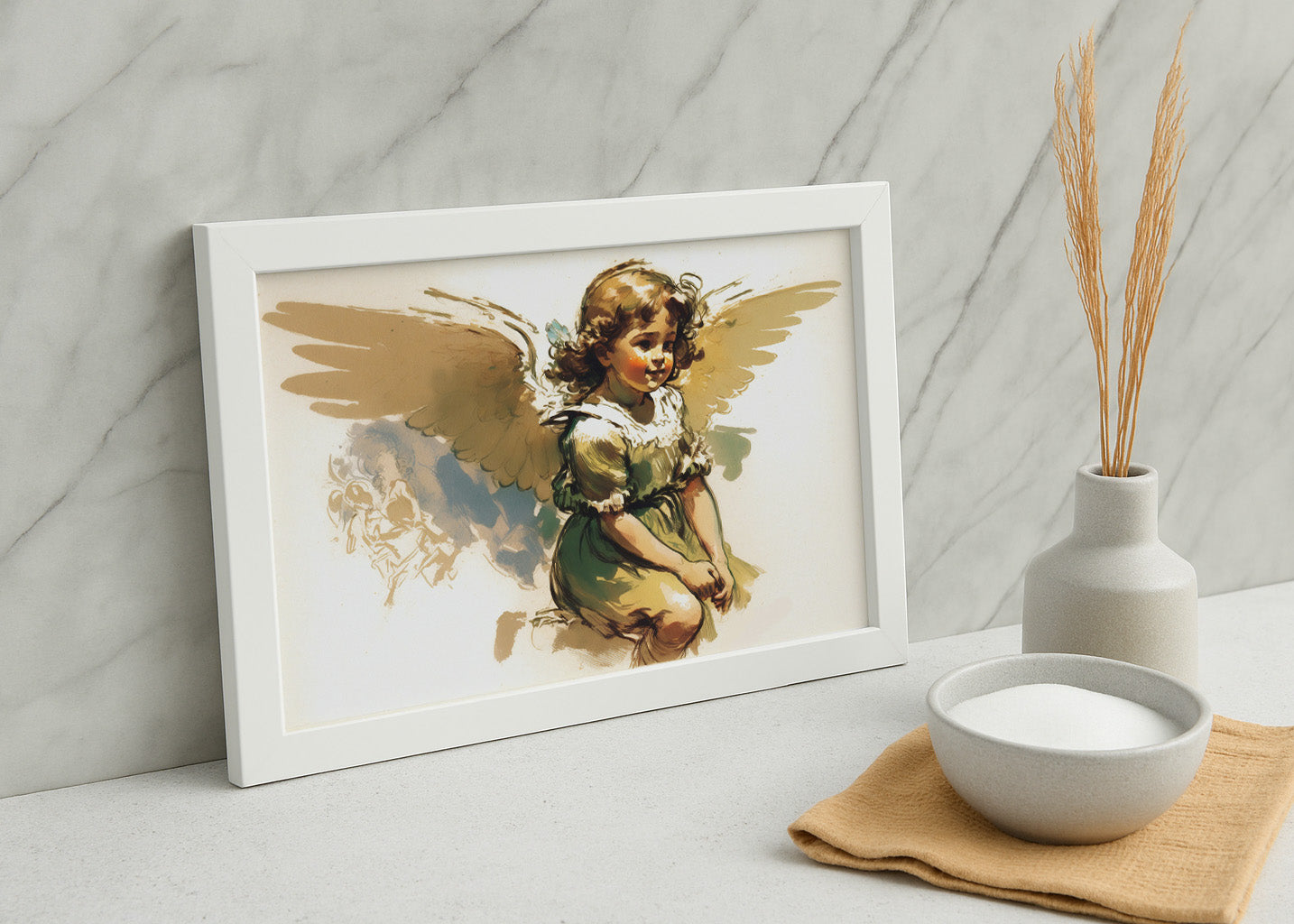 Cuadro ​Angelito en dibujo infantil