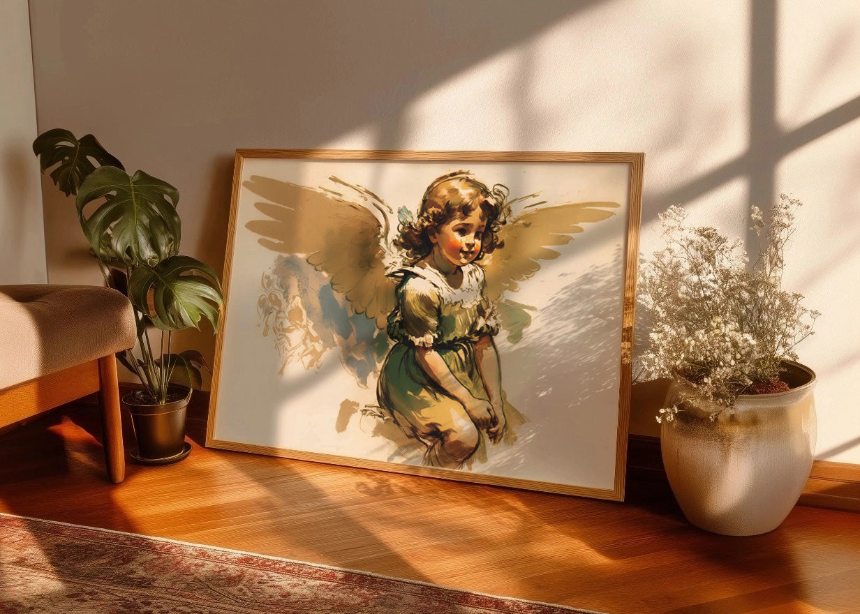 Cuadro ​Angelito en dibujo infantil