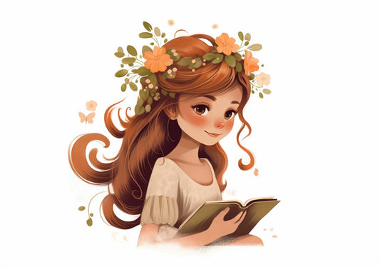 Cuadro ​Niña guapa leyendo